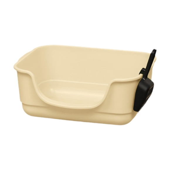 Caja de arena para gatos Yuyangstore antisalpicaduras portátil en forma de U frontal bajado para gatos de interior