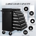 thumbnail image 2 of Aukfa Tool Chest, 24.5 in 7-Drawer Steel Rolling Tool Box on Wheels for Workshop Garage, Black, 2 of 15