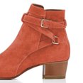thumbnail image 4 of YDN Women Block Low Heel Suede Cowgirl Boots Pull on Ankle Bootie with Buckle Strap Shoes Size 10.5 Salmon, 4 of 4