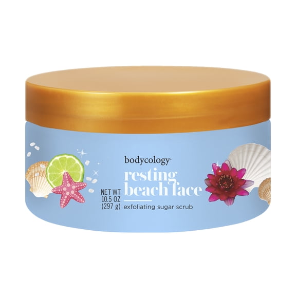 Bodycology Exfoliating Sugar Scrub, Resting Beach Face, 10.5 oz