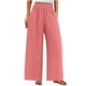 thumbnail image 1 of Pantalones de la Cintura Elástica de las Mujeres de Color Sólido Bolsillo Casual Pantalones de Moda 95% Poliéster 5% Spandex, Nuevos Pantalones Estirables para el Uso Diario, 1 of 9