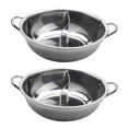 thumbnail image 1 of Unbranded 2pcs 28cm Twin Divided Hot Pot Cookware, Stainless Steel Compatible Soup Stock Pots, 1 of 8