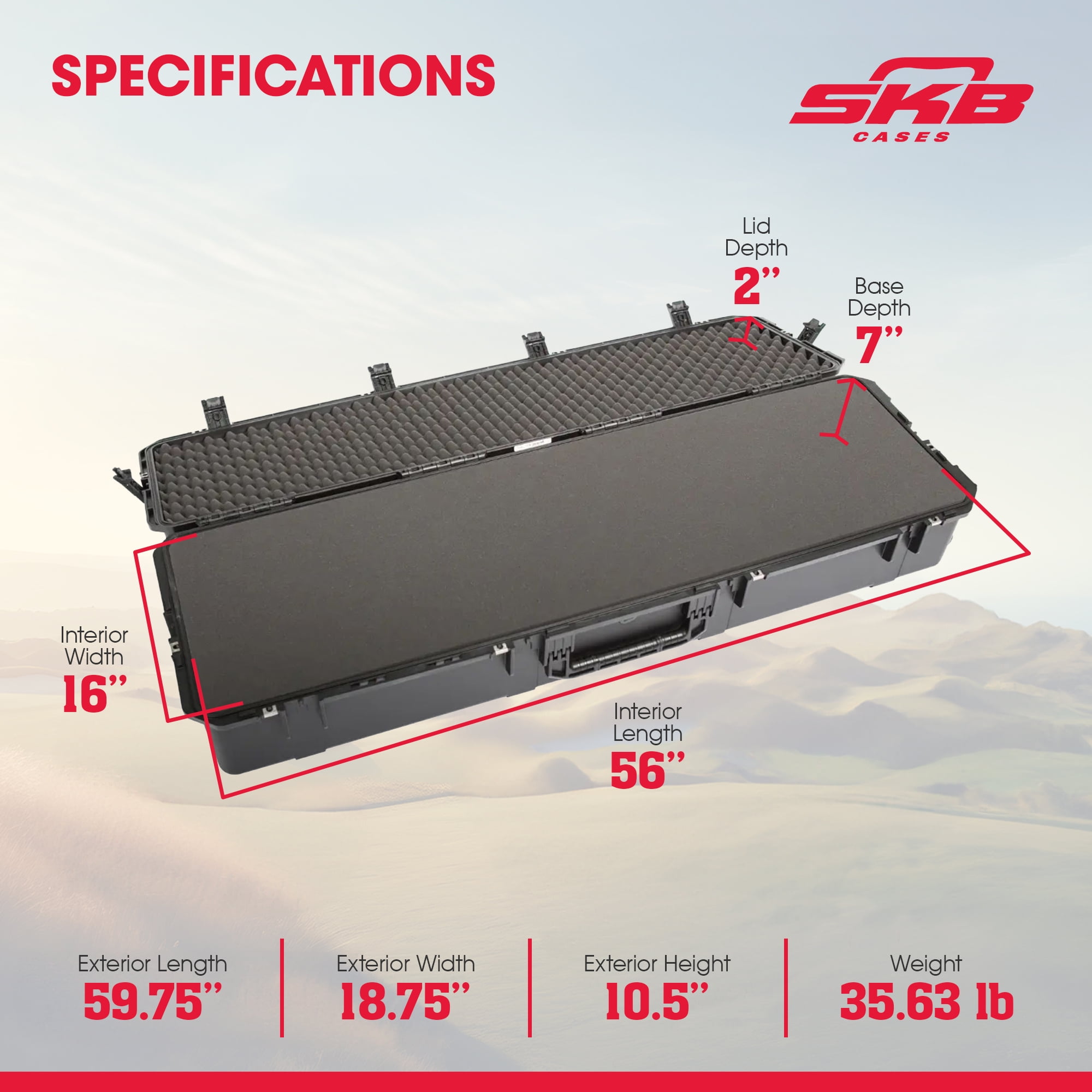 SKB iSeries 5616-9 Waterproof Utility Hard Case with Layered Foam