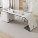 thumbnail image 5 of Reception Computer Desk Standing Writing Conference Executive Office Desk Drawers Organizers Escritorios De Ordenador Furniture My Lux Decor Round, 5 of 16