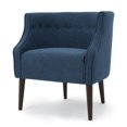 thumbnail image 4 of Accent Club Chair- Curved Barrel Back- Button Tufted- Navy Blue Fabric, 4 of 5