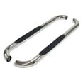 thumbnail image 1 of TrailFX Nerf Bar A0042S TFX Round Tube Side Steps; With Step Pads; 3 Inch Round Bent; Polished; Stainless Steel; Without End Caps; Rocker Panel Mount, 1 of 2