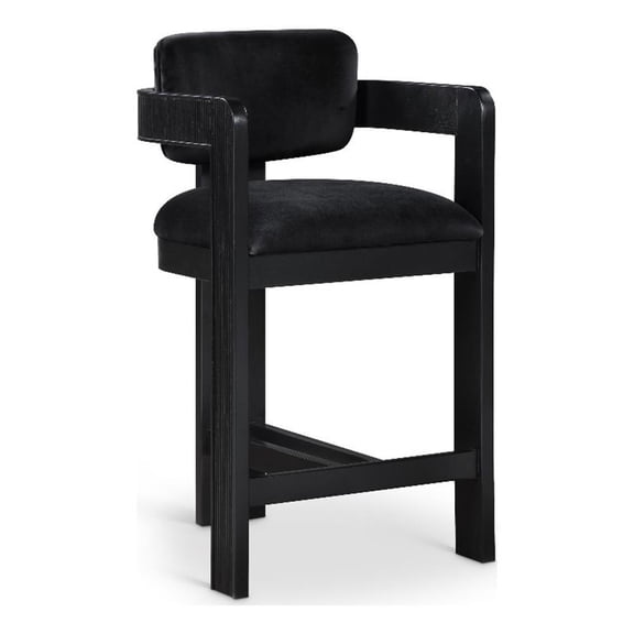 Meridian Furniture Sacha Black Velvet Stool