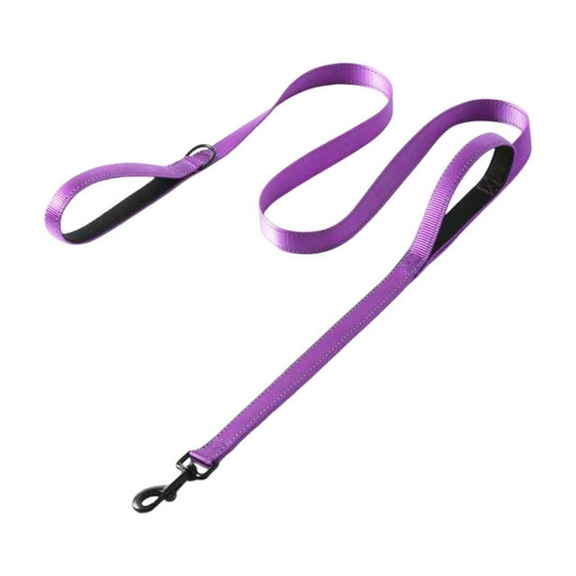 Double Handle Dog Leash Traffic Control Odor Proof Easy To Clean Coated Wide Nylon Strap With 2 Handles Suitable For Beach/muddy Exploration/training