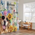 thumbnail image 6 of Shower Curtain for Bathroom Welcome to Spring Words Waterproof Bath Curtains Shower Curtains with Hooks,Farm Cute Dog Flowers Bathroom Curtain Privacy Drapes for Bathtubs Toilet 36x72in, 6 of 9