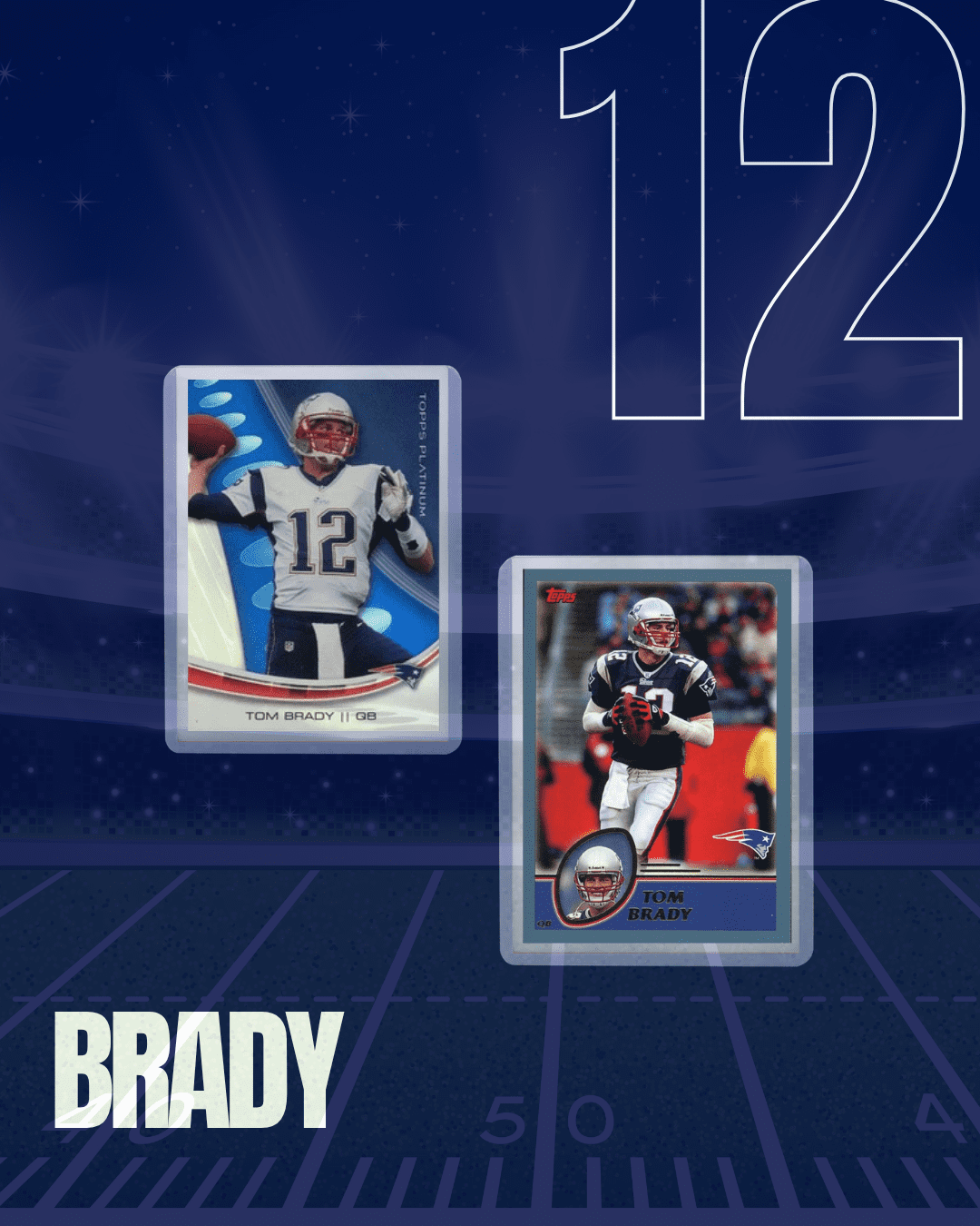 Tom Brady 10-Card Assorted Lot – Topps, Panini, Upper Deck – NFL Football Cards