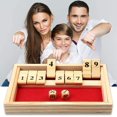 thumbnail image 3 of Shut The Box Game, Double-Sided Classic 9 Number Wooden Set with Dice Red- Adults and Children, 3 of 5