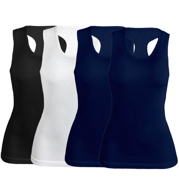 SET DE 4 BLUSAS CAMISETA PARA DAMA SURTIDO EN COLOR SIN MANGAS