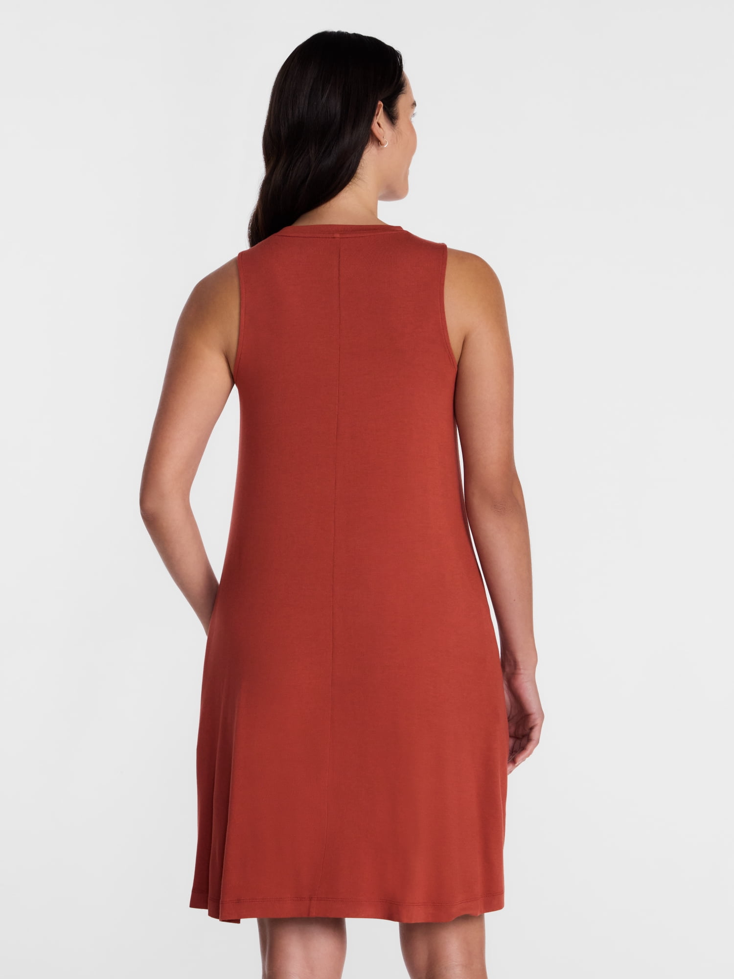 Time and Tru Women’s Sleeveless Knit Swing Dress, Sizes XS-XXXL