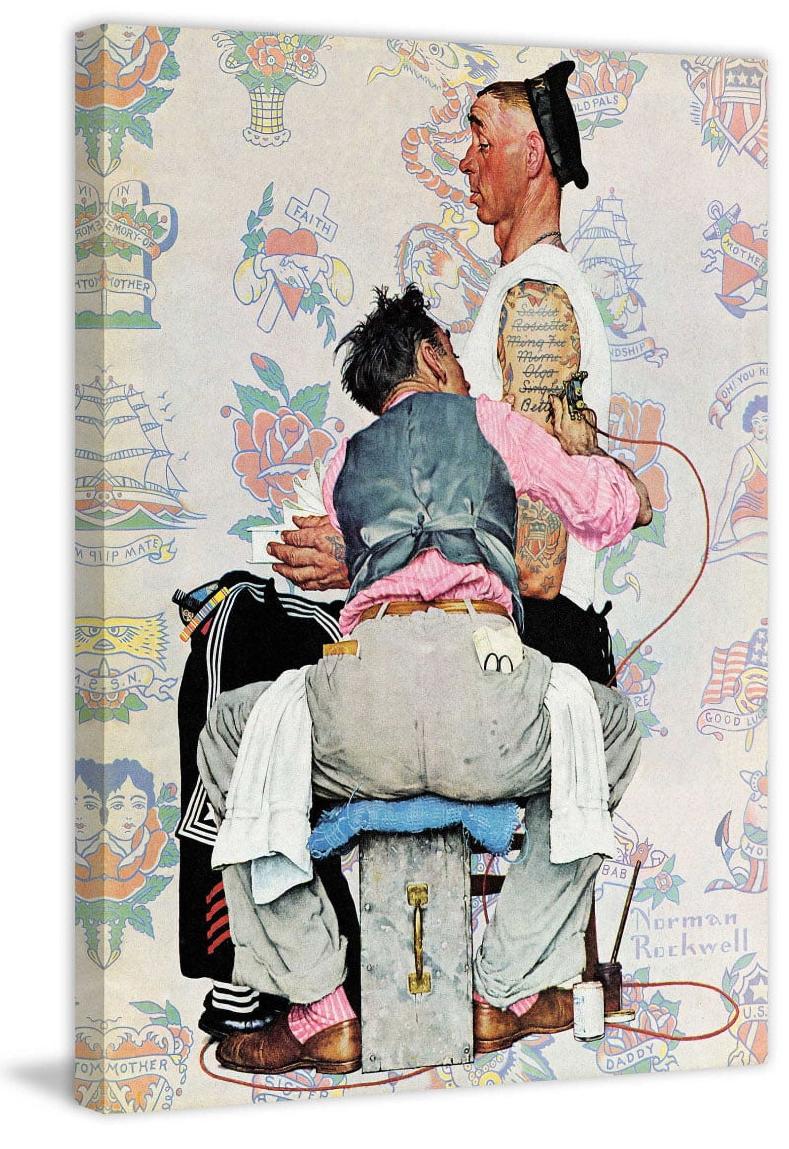 Marmont Hill "Tattoo Artist" by Norman Rockwell Painting Print on Canvas