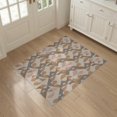 thumbnail image 3 of ODIKA 3'x5' Beige Pink Natural Geometric Washable Area Rug Contemporary Mid Century Interlocking Shapes Tessellated Mosaic for Hallway, Laundry Room, Non-Slip, Flatweave, Easy Care, 3 of 7