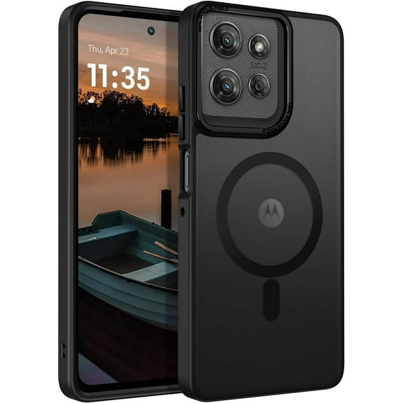 Mionbel for Motorola Moto G Power 5G 2025 Case Magnetic [Compatible with MagSafe] Translucent Matte Back Scratch-Resistant Slim Protective Shockproof Case for Moto G Power 2025, Black