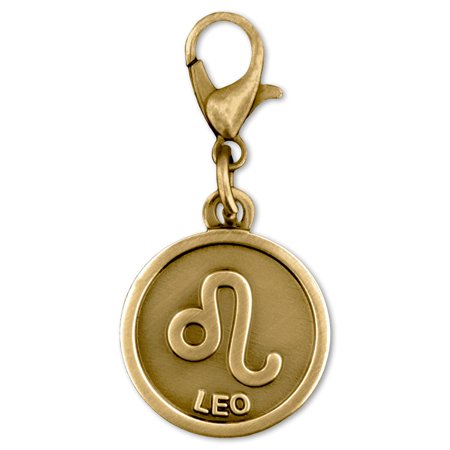 - PinMart's Antique Gold and Silver Leo Zodiac Lion Symbol Charm