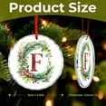 thumbnail image 2 of Letter F Monogram Letter Watercolor Christmas Ornament Xmas Decor Indoor Home Holiday Party Gifts Personalized Custom Monogram Name Round Shaped Glass Ornament, 2 of 8