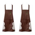 thumbnail image 1 of Delantal de 2 piezas, impermeable, para limpiarse las manos, cintura, cocina, cocina, restaurante, mono con cuello colgante, 1 of 5