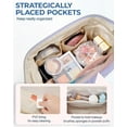 thumbnail image 5 of BAGSMART Wide-open Makeup Bag Cosmetic Pouch Organizer Travel Toiletry Bag Essentials Accessories for Women Girls, Quilted Purple, 5 of 8