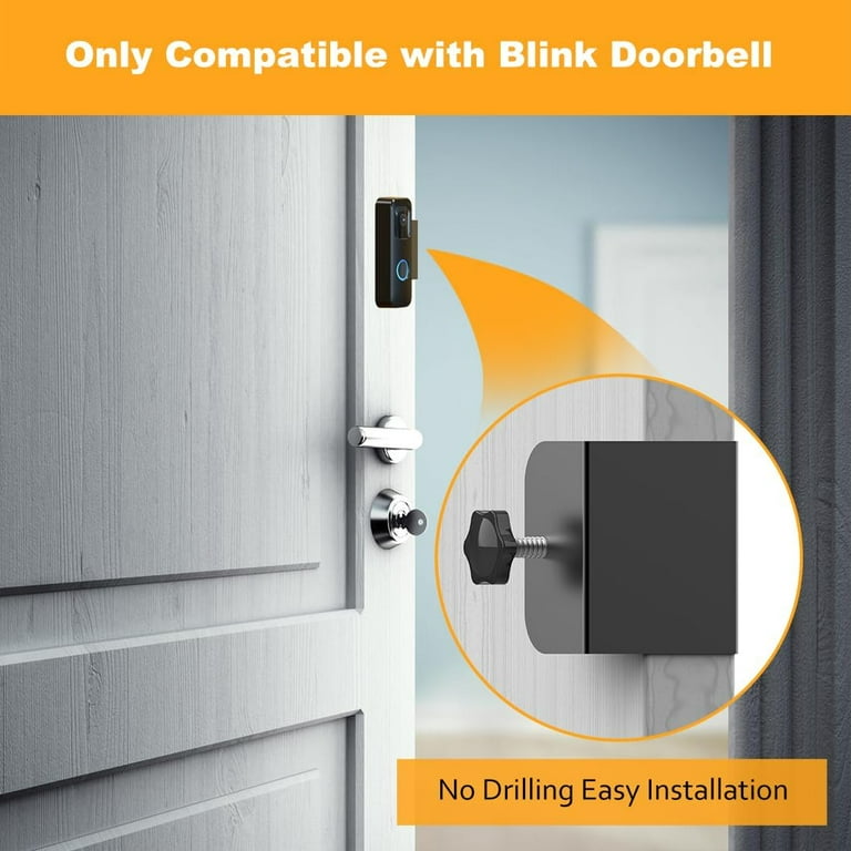 Anti-Theft Blink Video Doorbell Door Mount,No-Drill Adjustable Mounting Bracket,Not Block Doorbell Motion Sensor,Easy To Install Blink Video Doorbell Accessories For Houses Apartments Office