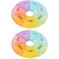 thumbnail image 1 of MasteelfCA 2pcs Pill Box 7 Grids Mini Medicine Box Mini Pill Organizer For Outdoor Travel, 1 of 7