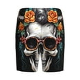 thumbnail image 7 of Daiia Flower Horn Skull A Mens Woven Stretch Pajama Short,Short Pajama Pants-4X-Large, 7 of 7