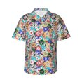 thumbnail image 2 of Goofa Colored Casino Chips Hawaiian Shirt for Men, Unisex Summer Beach Casual Short Sleeve Button Down Shirts,Aloha Tropical Floral print shirt-Small, 2 of 9