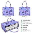 thumbnail image 2 of Large Capacity Tote Bag,Purple Butterfly Flower Pattern Handbag Fashion Luxury Tote Bag,15.7"x13"x 5.1" Inches,Laptop Compatible, 2 of 6