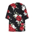 thumbnail image 5 of UVEASISHA Women Floral Open Front Cardigans Lightweight 3/4 Sleeve Cardigan Thin Soft Comfy Summer Casual Tops for Daily Wear Multicolor S, 5 of 6