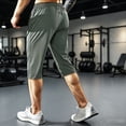 thumbnail image 5 of Men's Capri Pants 3/4 Joggers Gym/Workout/Hiking Below Knee Long Shorts Lightweight Quick Dry with Zipper Pockets Gray 2XL, 5 of 5