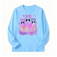 thumbnail image 5 of KPOPLK Halloween T-Shirt for Kids Funny Pattern Long Sleeve Ghost Graphic Tee Tops for Girls Boys(11-12 Years,Sky Blue), 5 of 5