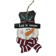 Holiday Time Indoor Decoration Wooden Snowman Sign, 10.8"H