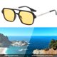 thumbnail image 4 of Gafas de sol huecas de doble haz, gafas de sol cuadradas retro de moda sencillas, hechas de PC, 4 of 5