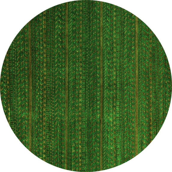 Ahgly Company Indoor Round Abstract Green Modern Area Rugs, 3' Round