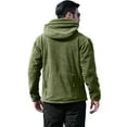 thumbnail image 4 of WTOBBY Men's Fleece Outdoor Warm Hooded Coat Jacket, Soft and Lightweight for Hiking, Camping, and Daily Wear, Wind-Resistant and Comfortable in Cool Weather,Army Green L, 4 of 4