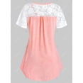 thumbnail image 2 of Más el tamaño de encaje Insertar Peplum camiseta Rosegal Camisetas tallas grandes, 2 of 5