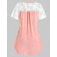 thumbnail image 2 of Más el tamaño de encaje Insertar Peplum camiseta Rosegal Camisetas tallas grandes, 2 of 5