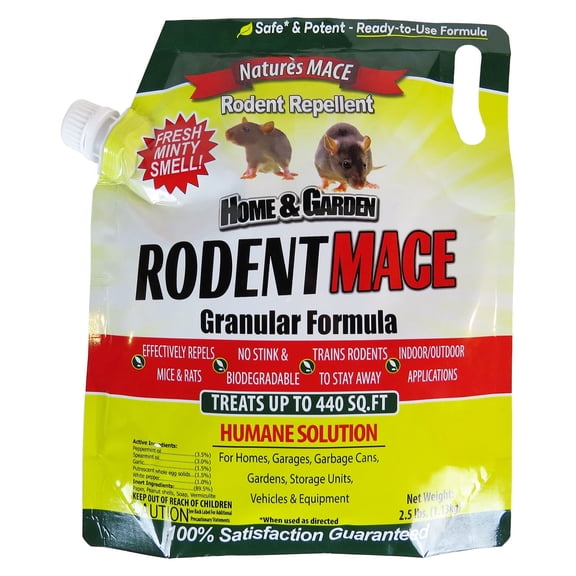 Nature's MACE Rodent Repellent for Mice, Rats, and Chipmunks | 2.5 lb. Granular Bag,  Treats 440 Sq. ft