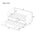 thumbnail image 3 of Twin Size Daybed with Trundle, Solid Wood Daybed Frame for Kids Teens Guests, Space Saving Twin Bed for Bedroom, 3 of 7