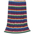 thumbnail image 2 of Fuzoiu Mexican Blanket stripes Print Ultra-Soft Micro Fleece Blanket,All Seasons Flannel Throw, Lightweight Blanket for Bed, Sofa, Couch, Movie Night, Camping, and Travel-80"x60", 2 of 7