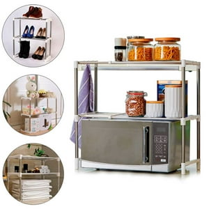 Organizador debajo del fregadero, 2 unidades de altura ajustable,  organizador de baño, organización y almacenamiento de cocina, estante de 2  niveles