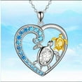 thumbnail image 3 of Collar con tortuga marina, corazón de plata y colgante de tortuga para niña, joyas para mujer, regalo para hermana o hija, 3 of 7