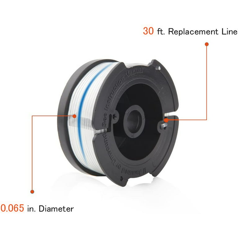 String Trimmer Spool Replacement for Black and Decker 30ft 0.065 Refills  Line Auto Feed Single Eater,GH600 GH900 Edger with RC-100-P Spool Cap  Covers