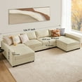 thumbnail image 3 of ZUNMOS Sofa Set/Sofa Bed, U/L-Shaped Sofa with Storage, Living Room Sofa, Beige, 3 of 6