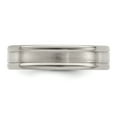 thumbnail image 3 of Grey Titanium Ring Band Wedding Grooved Diamond Round, 3 of 7