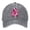 Grey, variant on Women Cancer Awareness Month Printed Washed Baseball Cap Outdoor Sports Hat Adjustable Ribbon Embroidered Denim Purple One Size