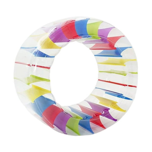 Flotador Inflable Plegable De PVC Con Rueda De Agua Colorida Para Playa Y Césped