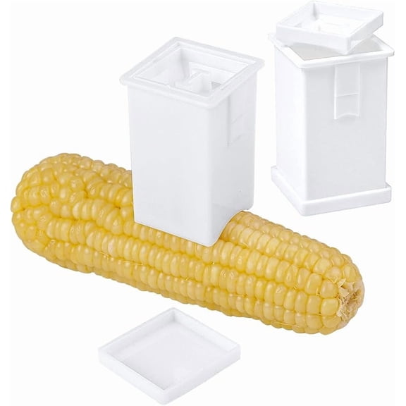 Cooraby 2 Pack Plastic Butter Spreader Corn Cob Butter Holder Spreads Butter Dispenser with Built-in Cover