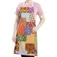 thumbnail image 5 of Pioneer Flower Floral Print Pattern Apron-Garden Aprons for Women with Pockets-Cotton Linen Waterproof Kitchen Cooking Gardening Aprons Adjustable for Kitchen,Cooking,BBQ and Salon 33x27 Inch, 5 of 7